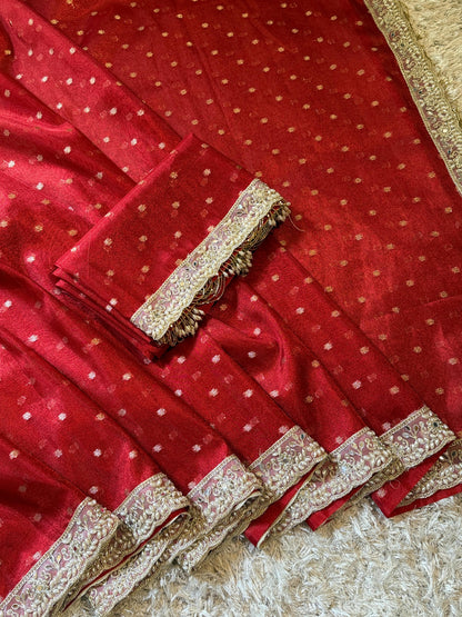 Soft Tissue saree with all over booti