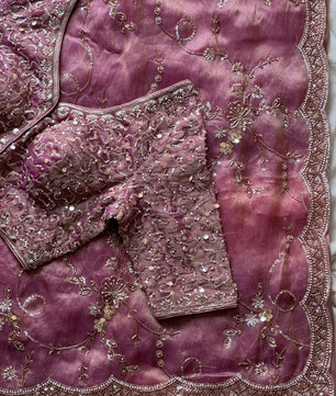 Organza Crepe Silk Saree showcases organza crepe silk