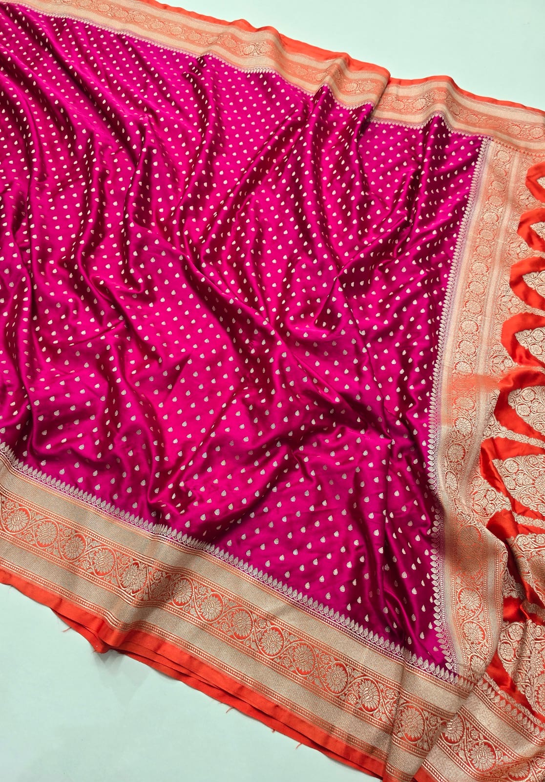 Banarasi mashru katan silk dyble saree with all over zari