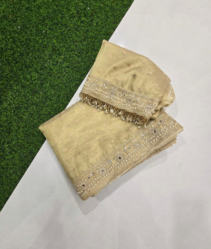 Banarasi tissue silk saree with all over chunri but