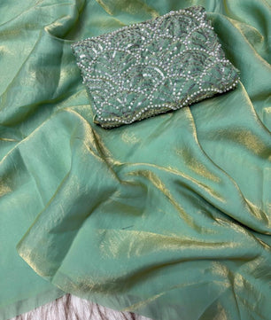 Beautiful saree in space silk fabric