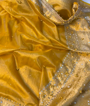 Banarasi Tissue Zari Weaving Border Saree x Ghungroo