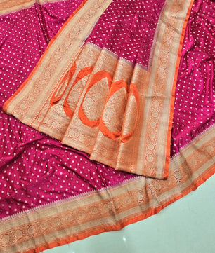 Banarasi mashru katan silk dyble saree with all over zari