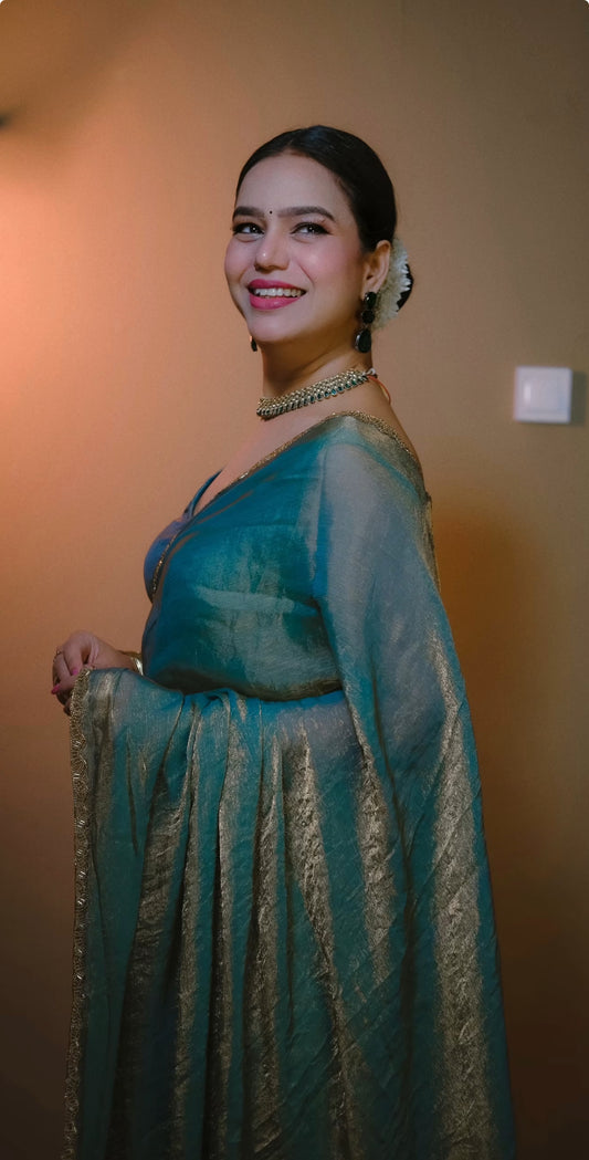 Most viral saree in Fandy silk fabric