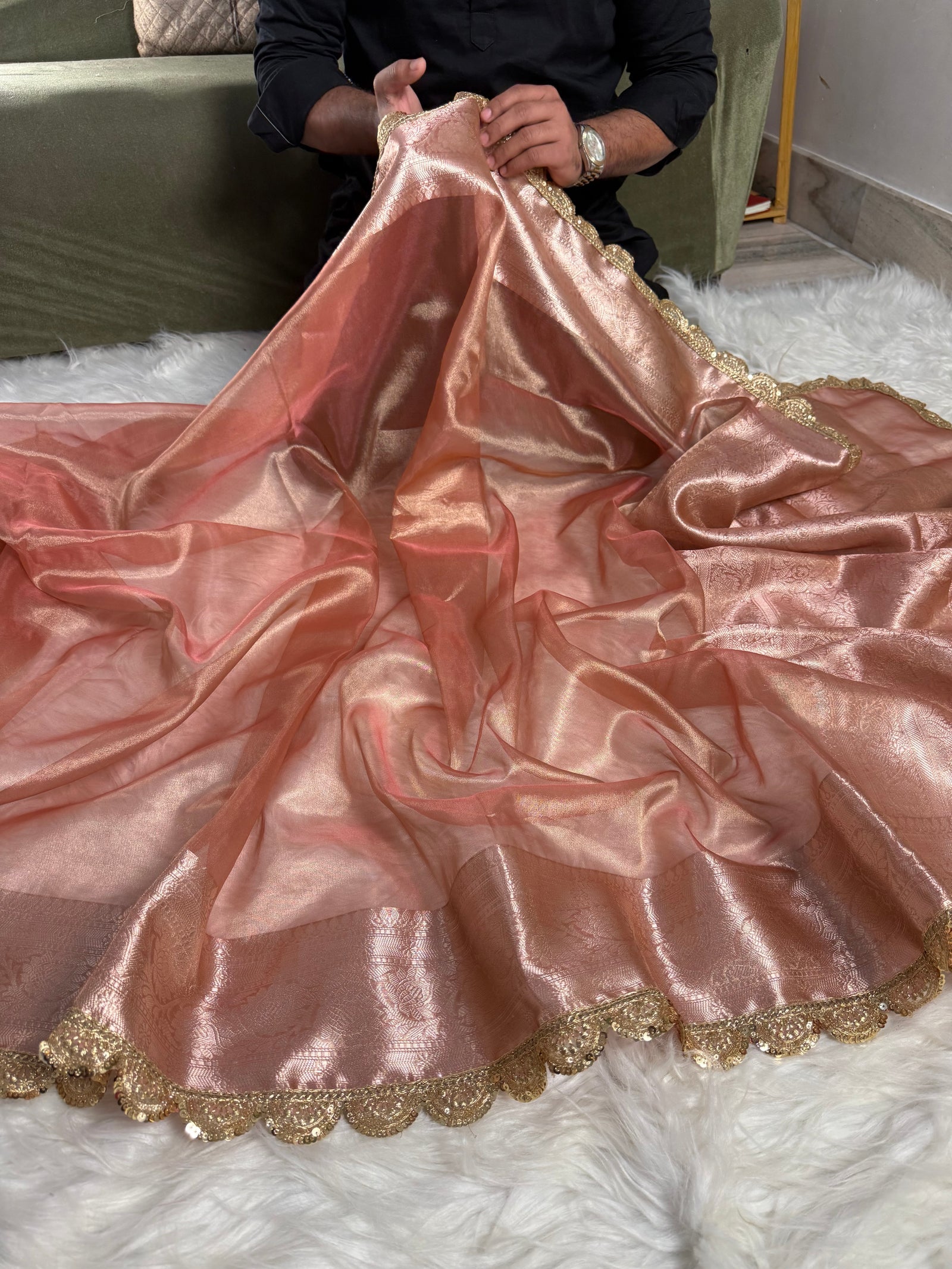 Aliaa Bhatt Inspired Designer Banarasi Tissue Saree