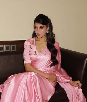 Soft silk saree cover with beautiful handwork all over and usntitch silk blouse