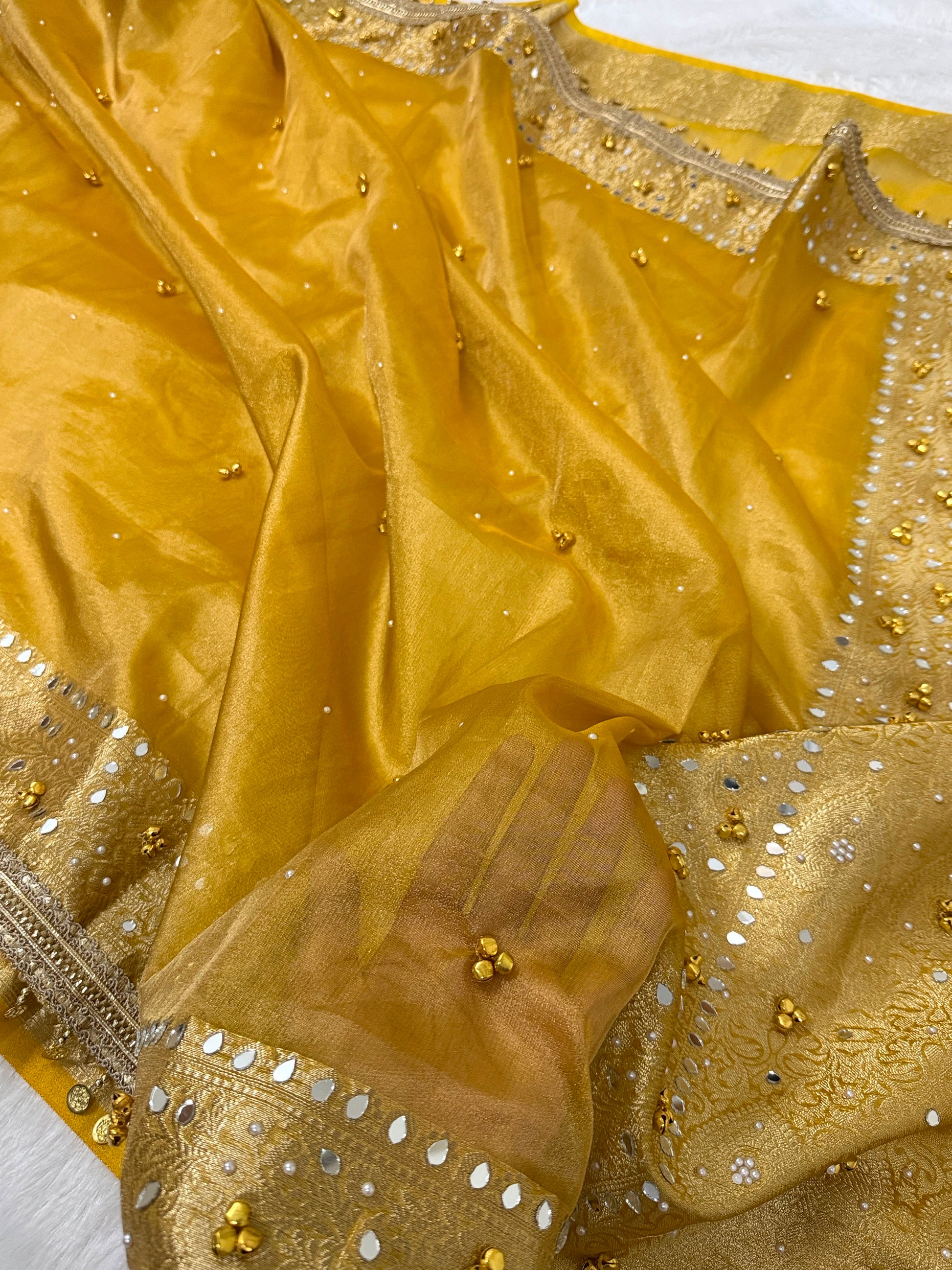 Banarasi Tissue Zari Weaving Border Saree x Ghungroo