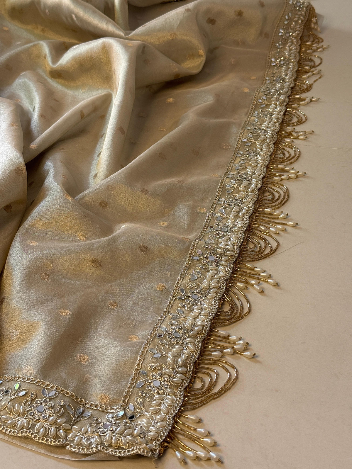 Soft Tissue saree with all over booti