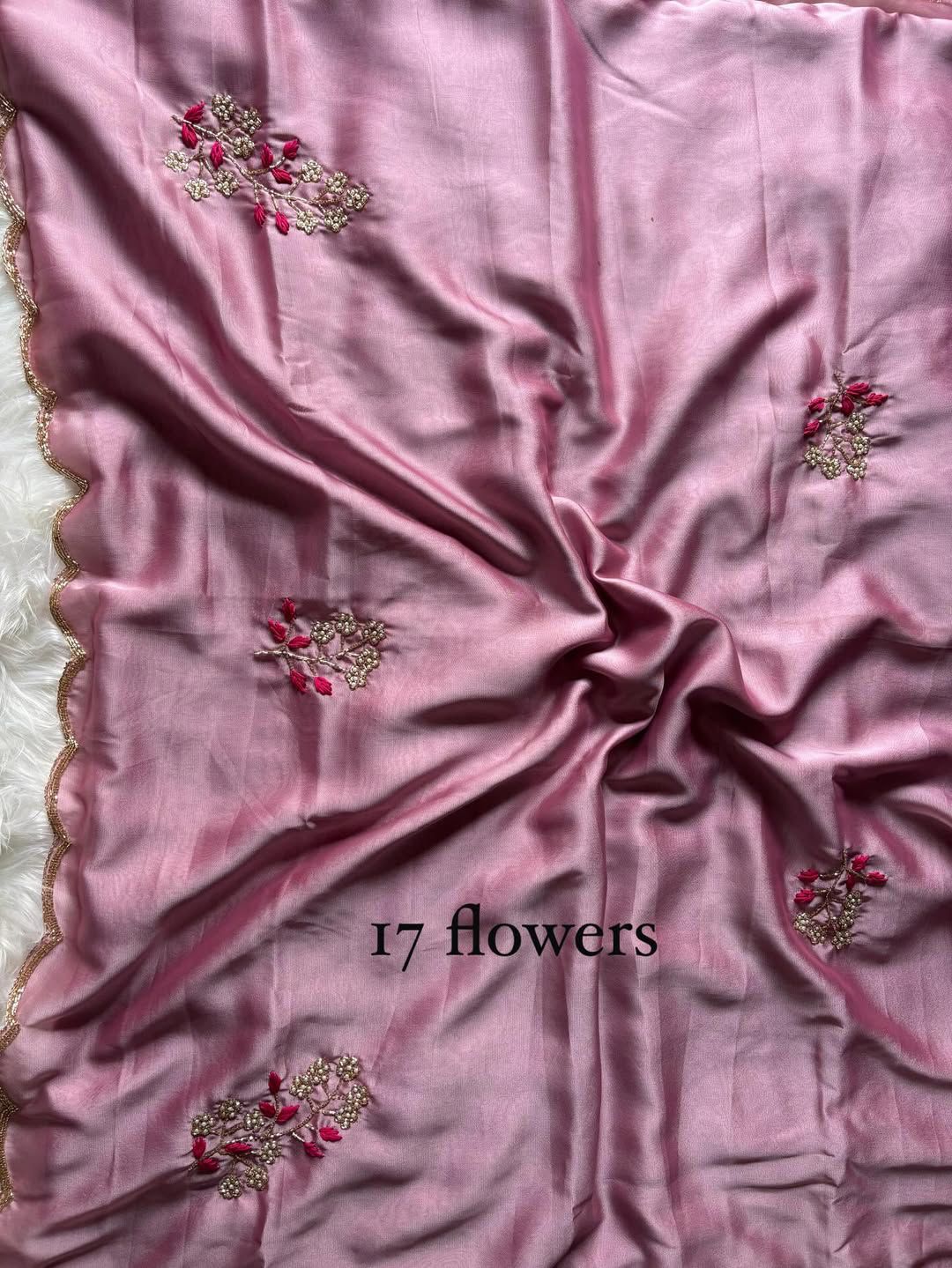 Soft rangoli silk saree with beautiful handwork cover with hand thread work and Unstich velvet blouse with handwork