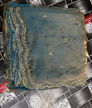 Beautiful designer Fandy silk saree