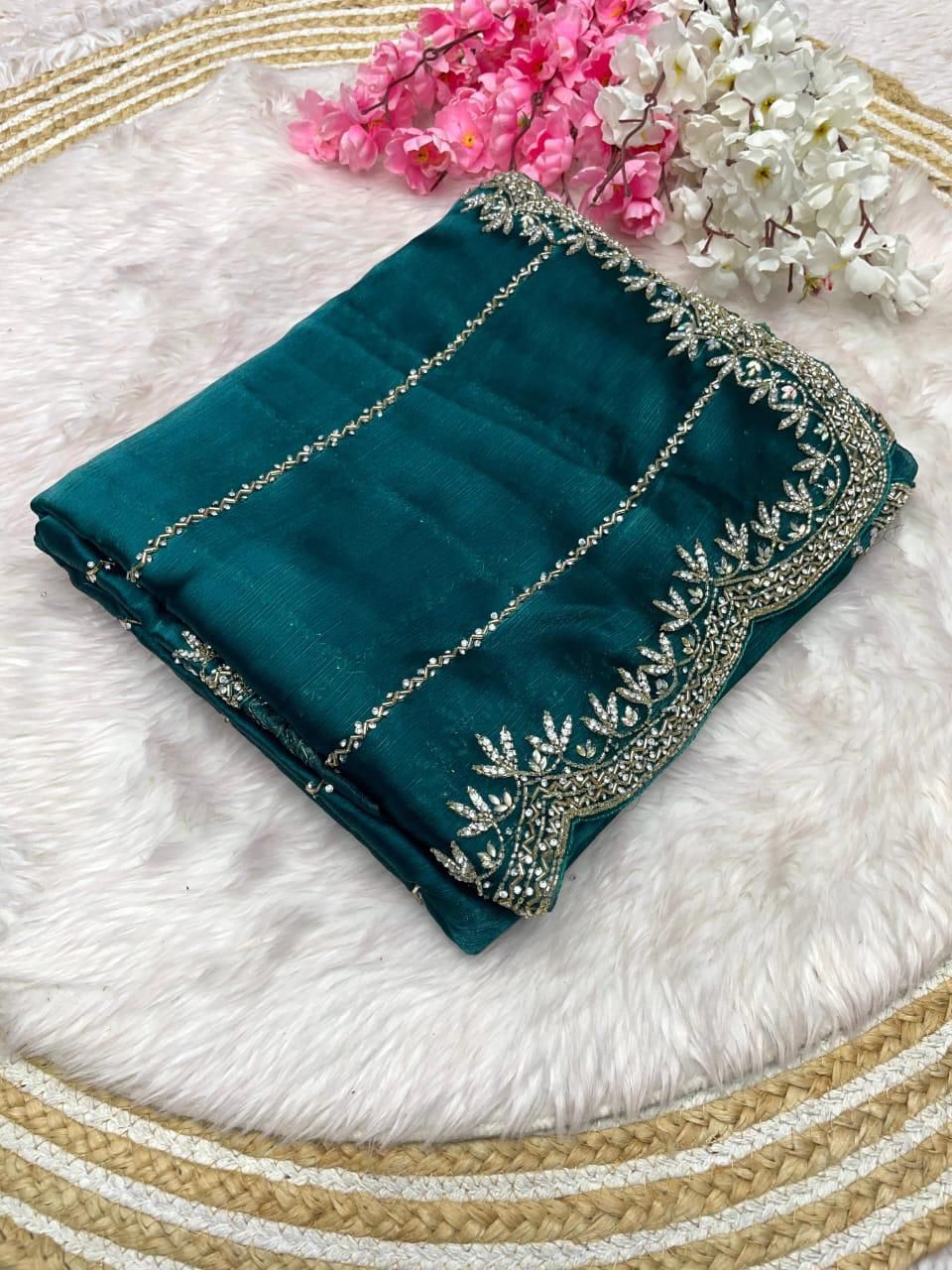 Zimmy choo hand work saree