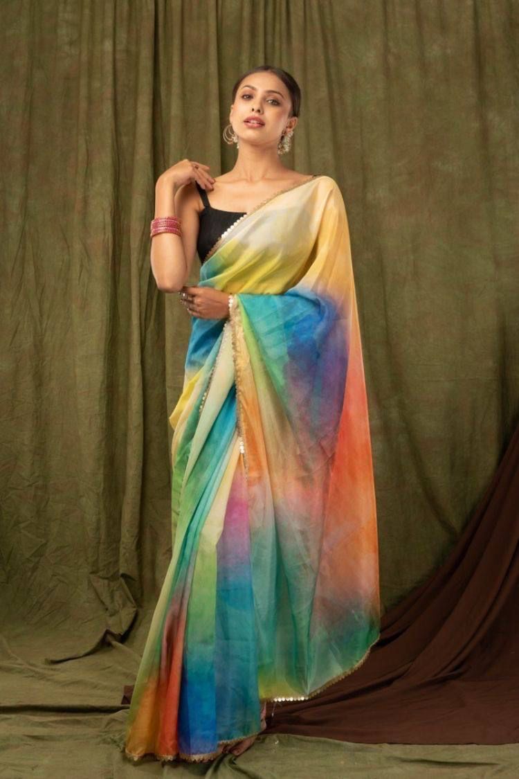 Stay beautiful with our new printed pure khadi organza saree collection