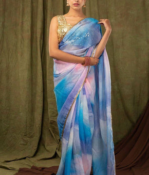 Stay beautiful with our new printed pure khadi organza saree collection