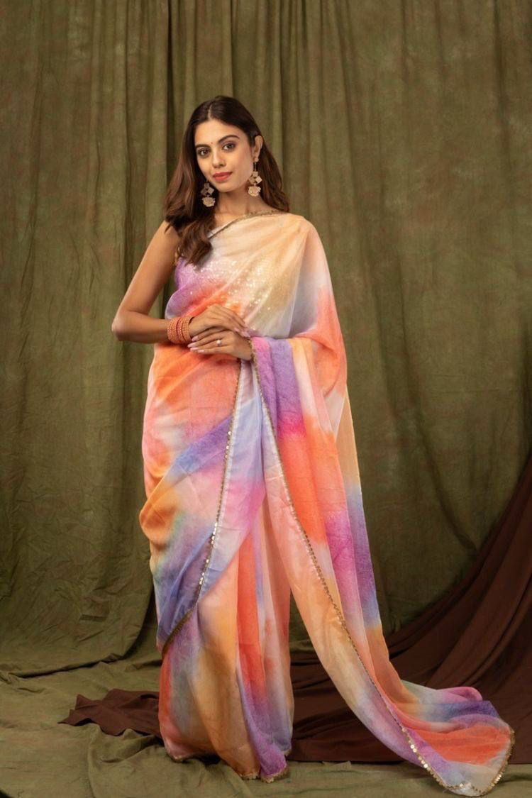 Stay beautiful with our new printed pure khadi organza saree collection