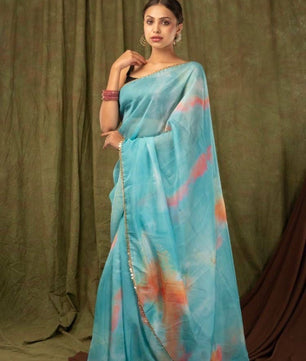 Stay beautiful with our new printed pure khadi organza saree collection