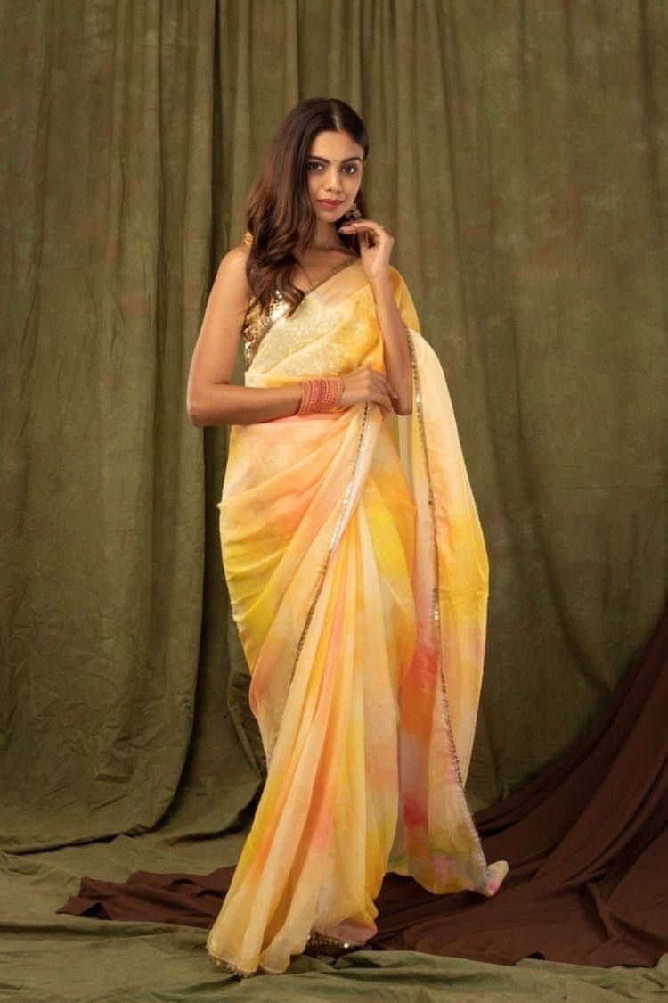 Stay beautiful with our new printed pure khadi organza saree collection