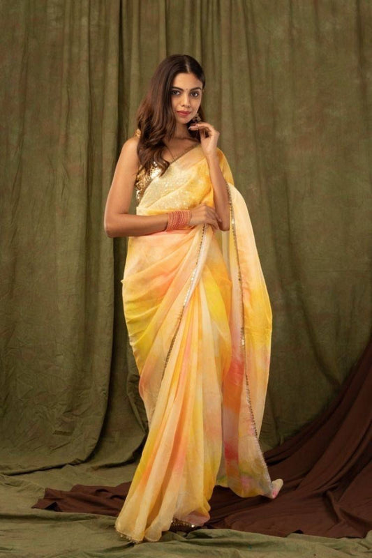 Stay beautiful with our new printed pure khadi organza saree collection