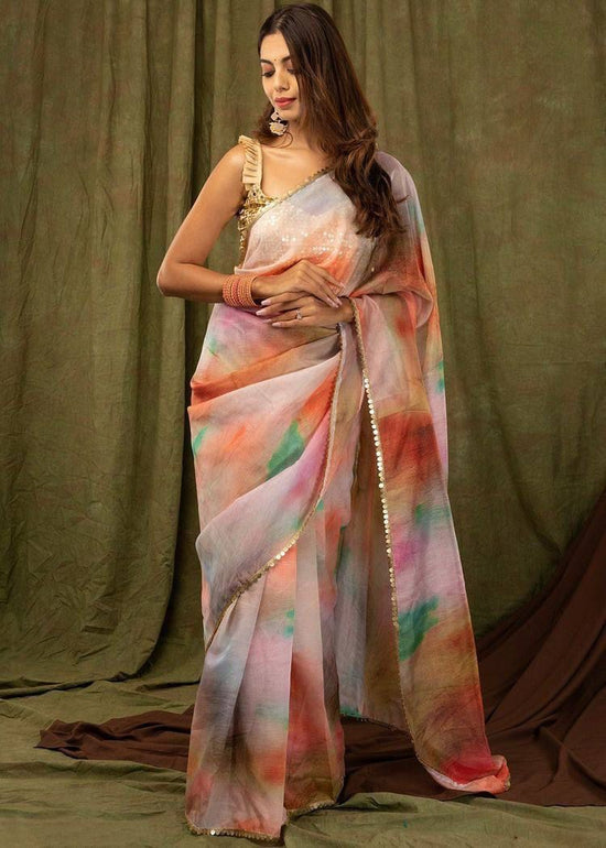 Stay beautiful with our new printed pure khadi organza saree collection