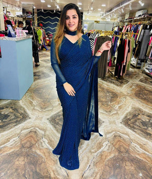 Beautiful ready to wear saree with stitched blouse