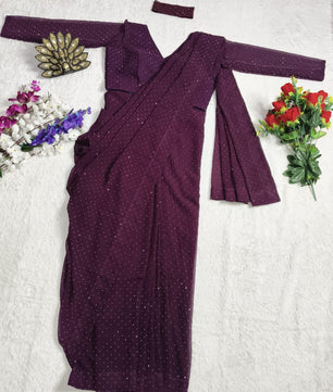 Beautiful ready to wear saree with stitched blouse