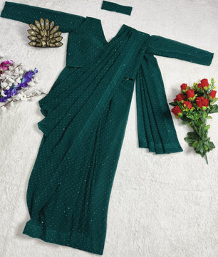 Beautiful ready to wear saree with stitched blouse