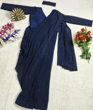 Beautiful ready to wear saree with stitched blouse