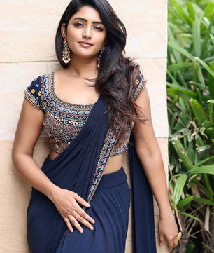 Georgette Ready To Wear Saree With Full- Stitched Blouse Design Launch