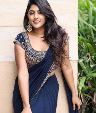 Georgette Ready To Wear Saree With Full- Stitched Blouse Design Launch