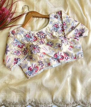 Cadbury crush silk saree with beautiful handwork