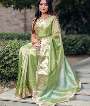 banarasi SOFT GLASS TISSUE SILK