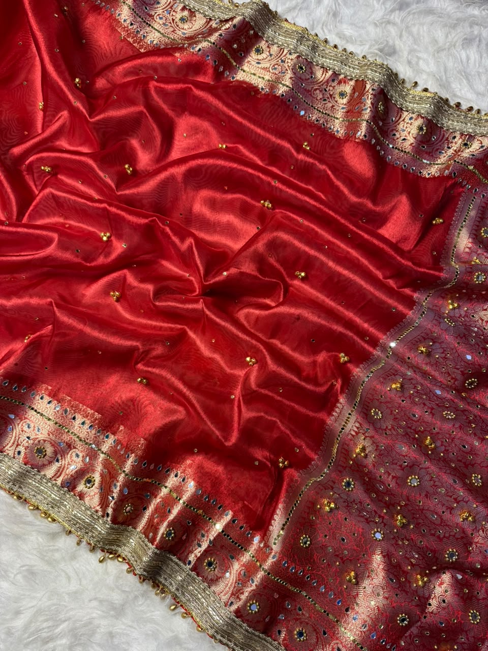Premium Ghungroo Saree &nbsp;in Banarasi tissue silk fabric