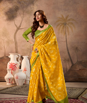 Beautiful mul cotton sareee with blouse piece