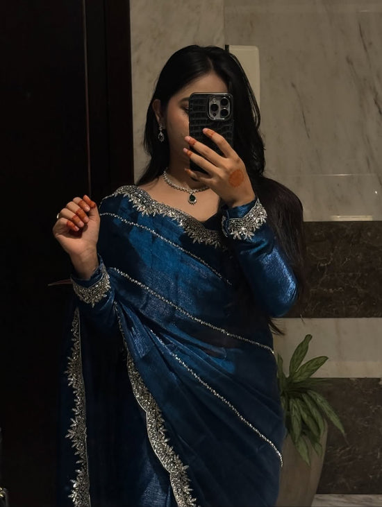 Zimmy choo hand work saree