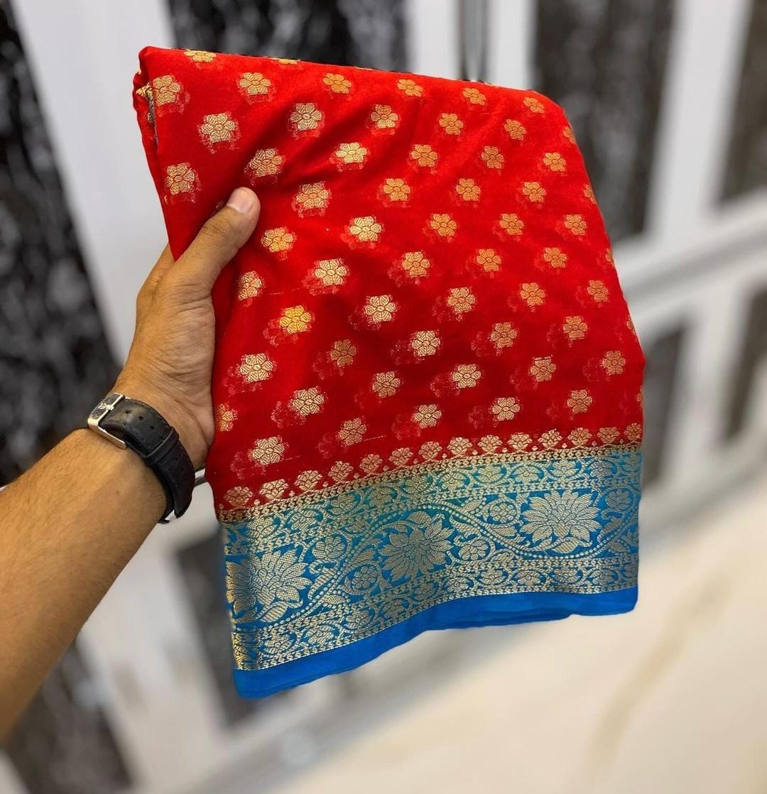 Premium banarasi Georgette silk saree