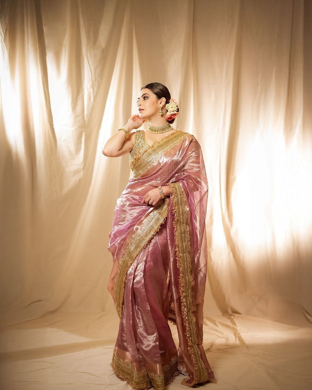 MAHARANI GLASS TISSUE SILK saree collection.