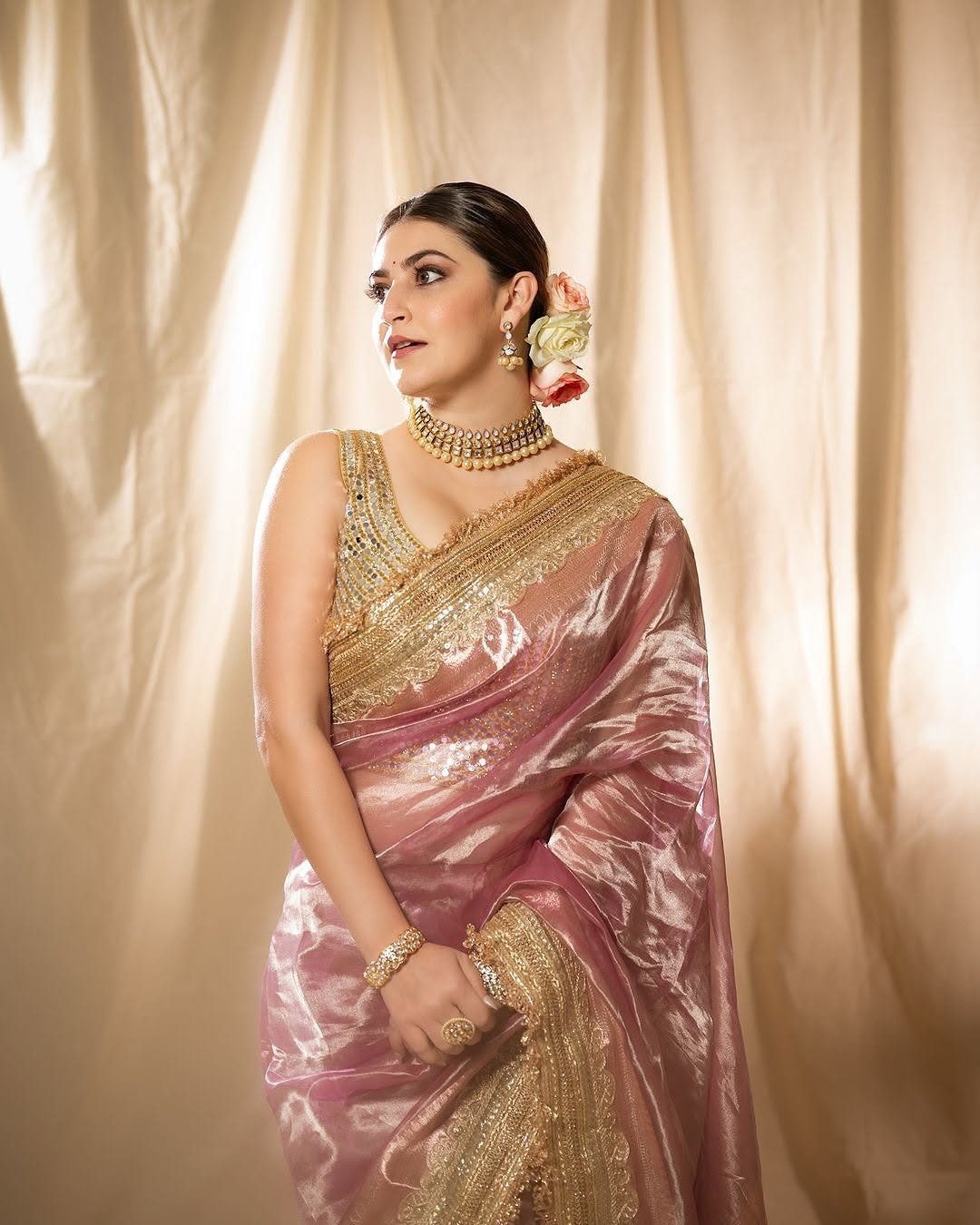 MAHARANI GLASS TISSUE SILK saree collection.