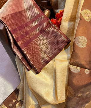 banarasi KORA MUSLIN SILK saree collection. All over weaving design.
