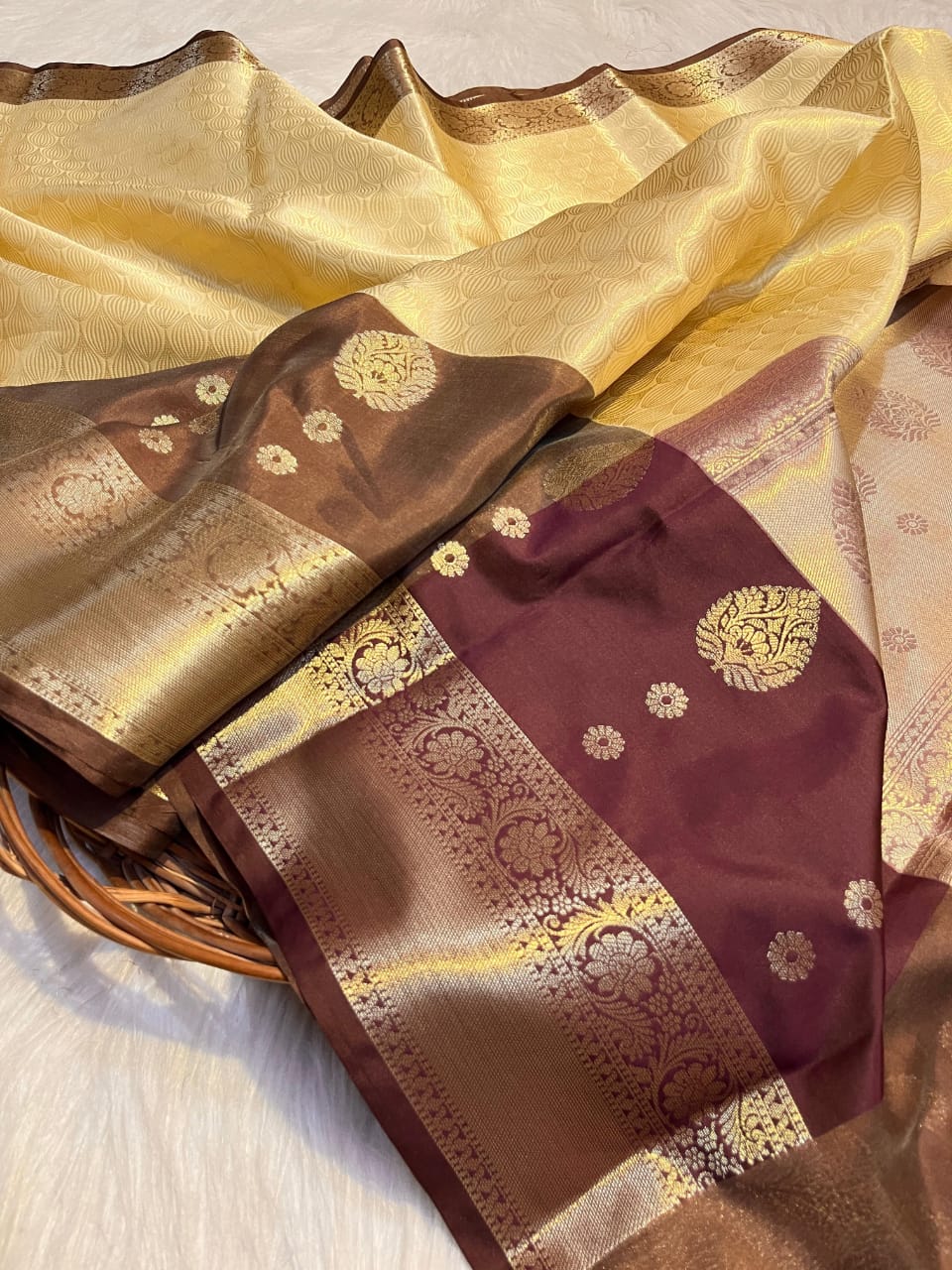 banarasi KORA MUSLIN SILK saree collection. All over weaving design.