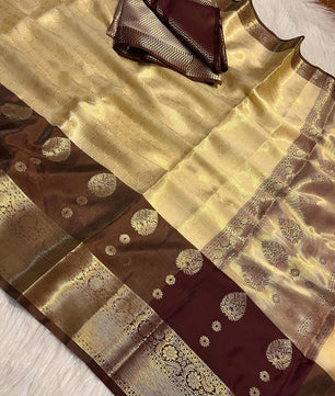 banarasi KORA MUSLIN SILK saree collection. All over weaving design.