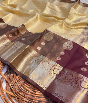 banarasi KORA MUSLIN SILK saree collection. All over weaving design.