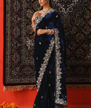 Bollywood inspired velvet saree