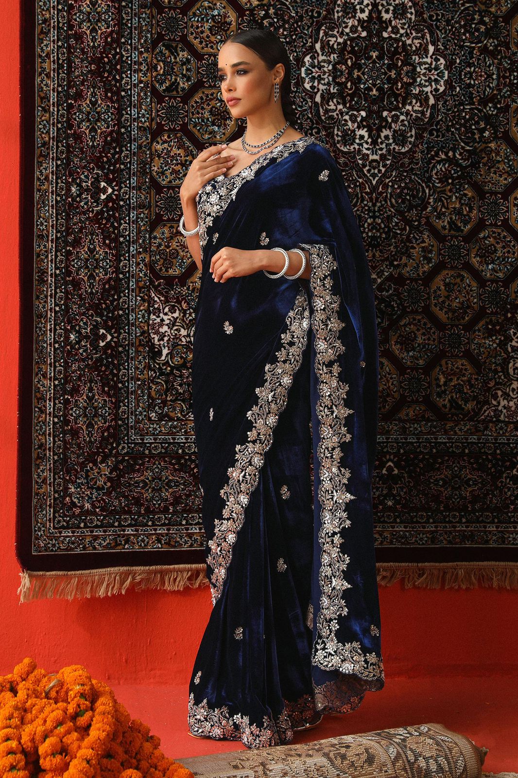 Bollywood inspired velvet saree