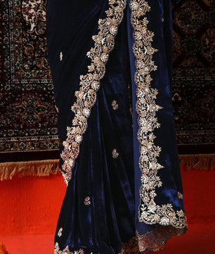 Bollywood inspired velvet saree