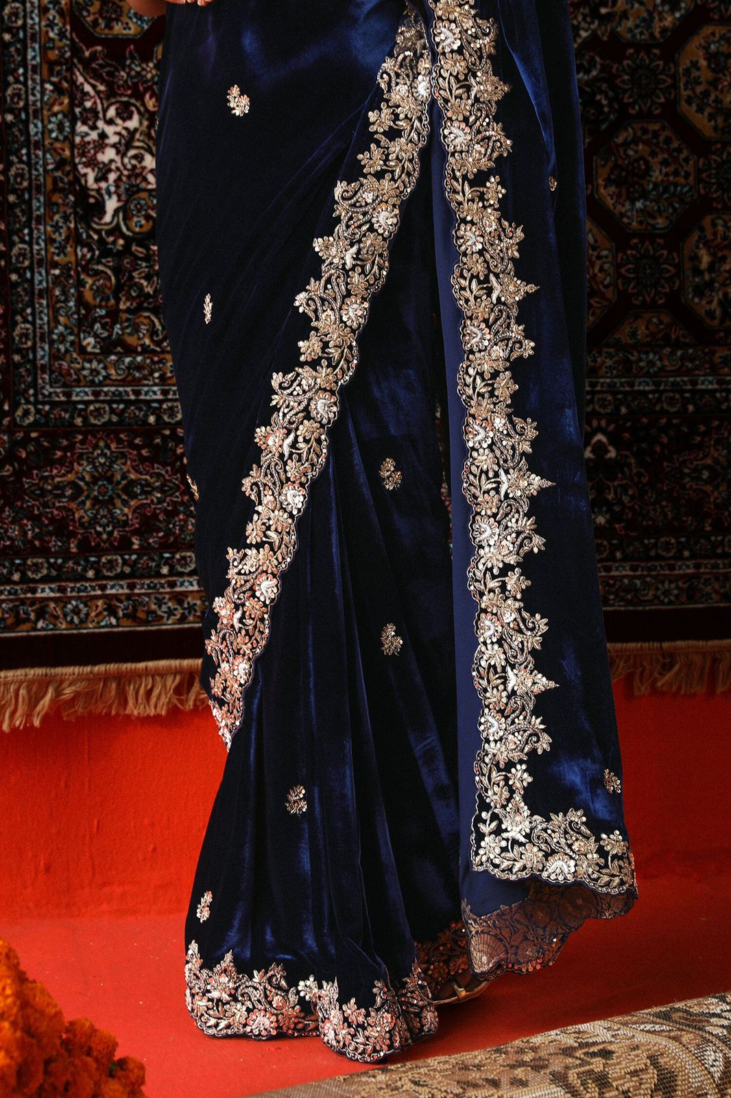 Bollywood inspired velvet saree