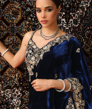 Bollywood inspired velvet saree