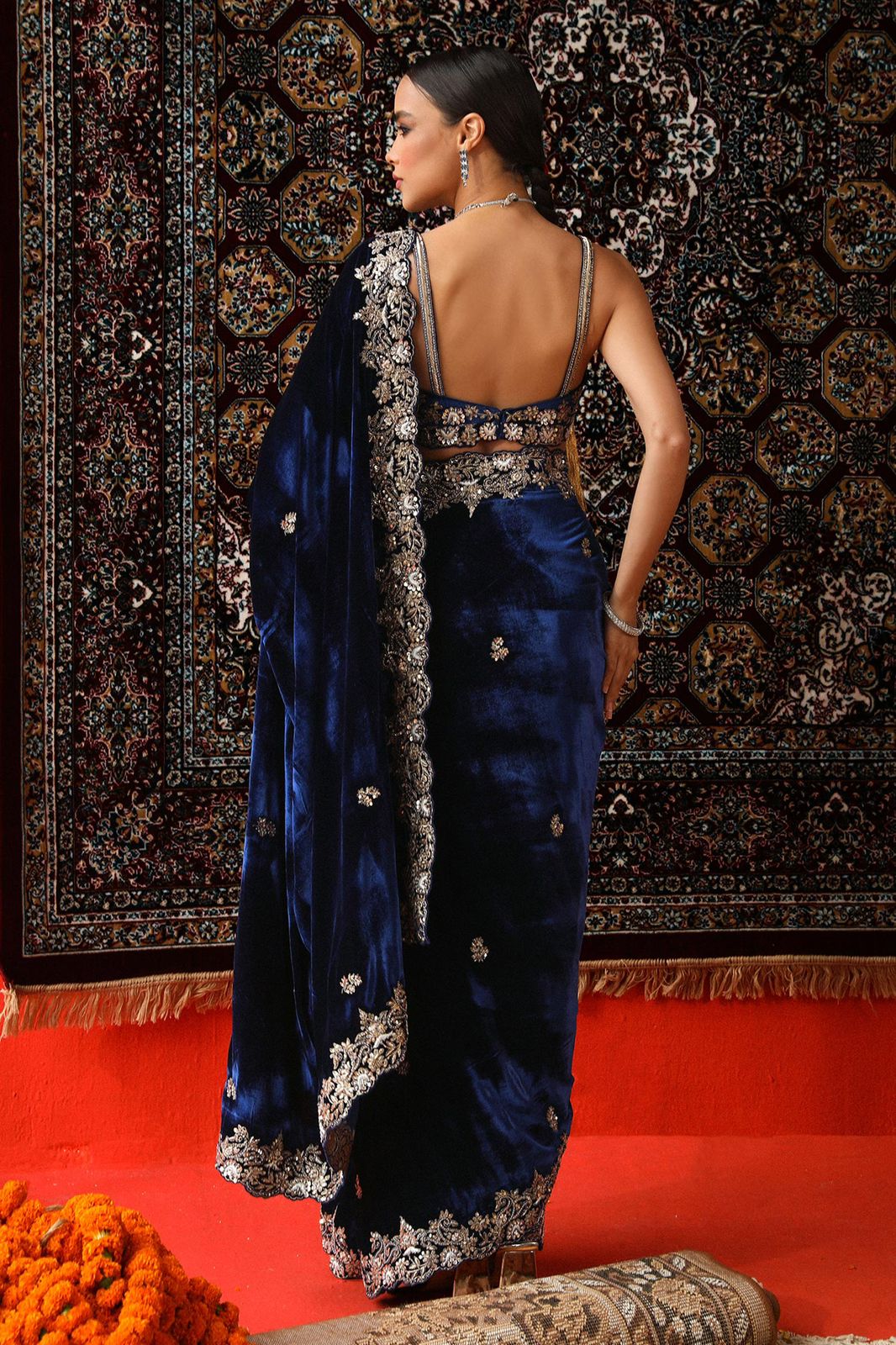 Bollywood inspired velvet saree