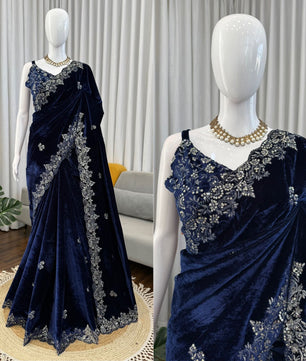 Bollywood inspired velvet saree
