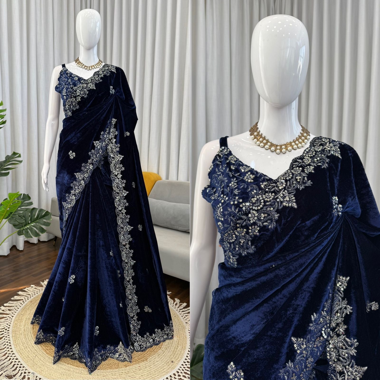 Bollywood inspired velvet saree