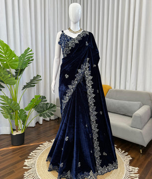Bollywood inspired velvet saree