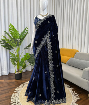 Bollywood inspired velvet saree
